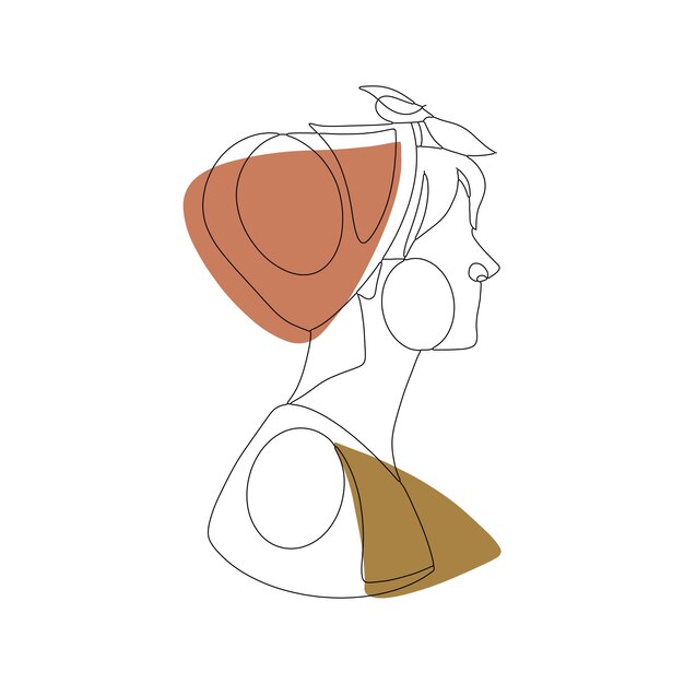 Vector Dessiné à La Main Illustration Artistique D'une Ligne