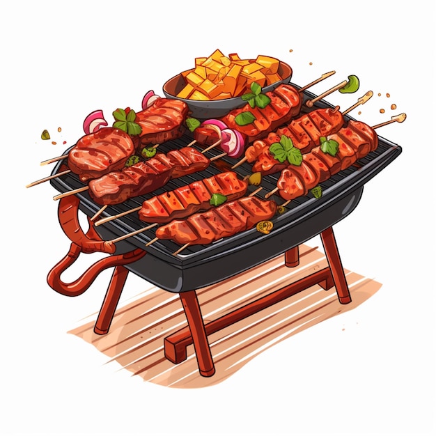 Vector De Dessins Animés De Bbq