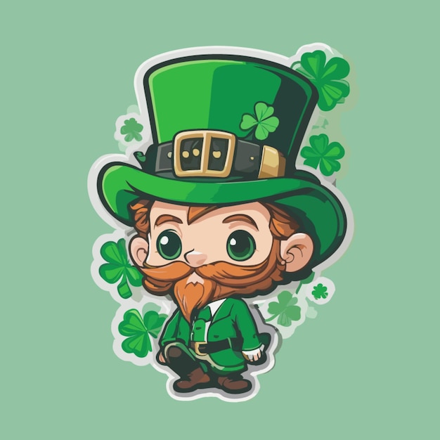 Vecteur vector de dessins animés en couleur du jour de saint-patrick