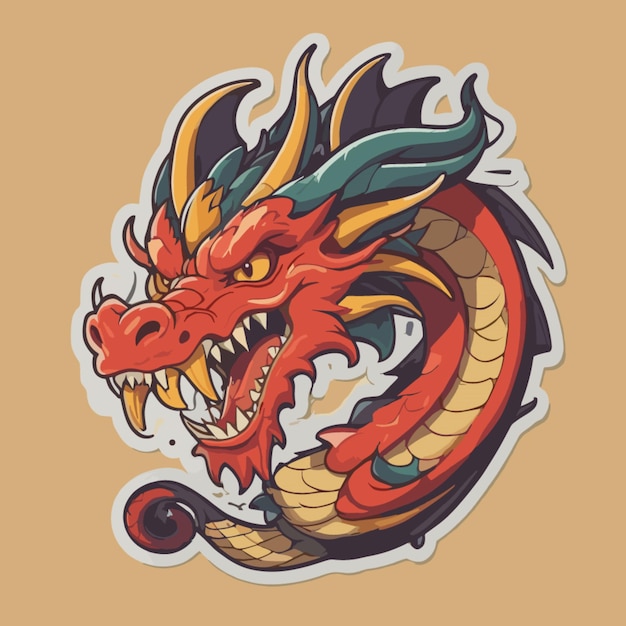Vector de dessins animés de dragons chinois