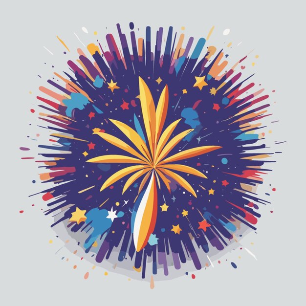 Vecteur vector de dessins animés de feux d'artifice