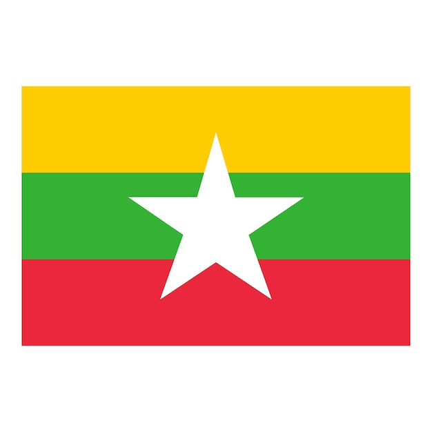 Vector de dessins animés de l'icône du drapeau du Myanmar Carte de la culture du jour.