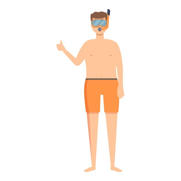 Vector De Dessins Animés De Masque De Plongée Récréation Amusante De La Piscine