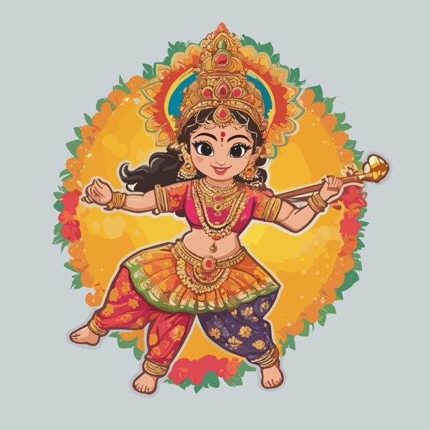 Vecteur vector de dessins animés de navratri