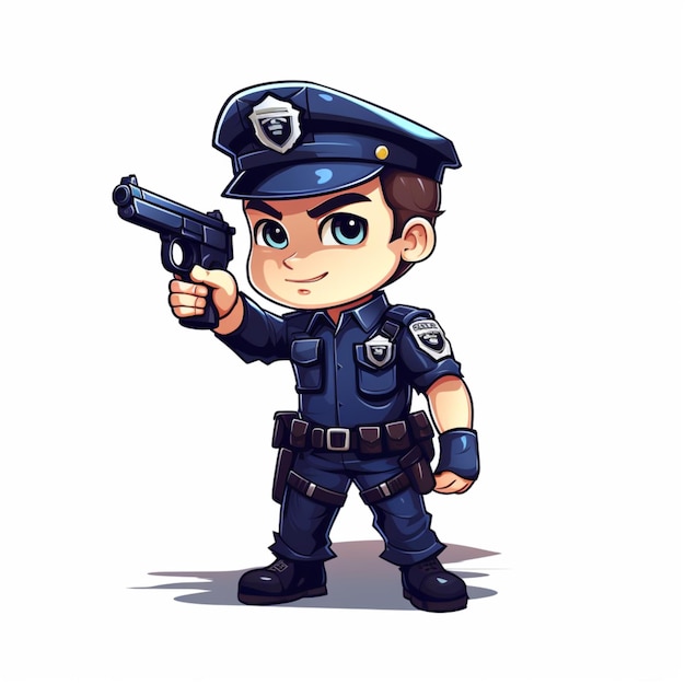 Vector De Dessins Animés D'officiers De Police