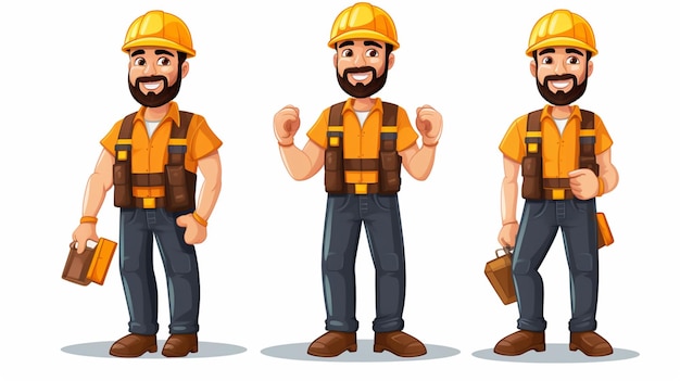 Vector De Dessins Animés D'ouvriers De La Construction