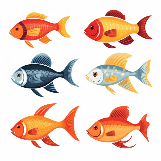 Vector De Dessins Animés De Poissons