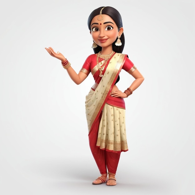 Vector De Dessins Animés Pour Femmes Indiennes Malayali