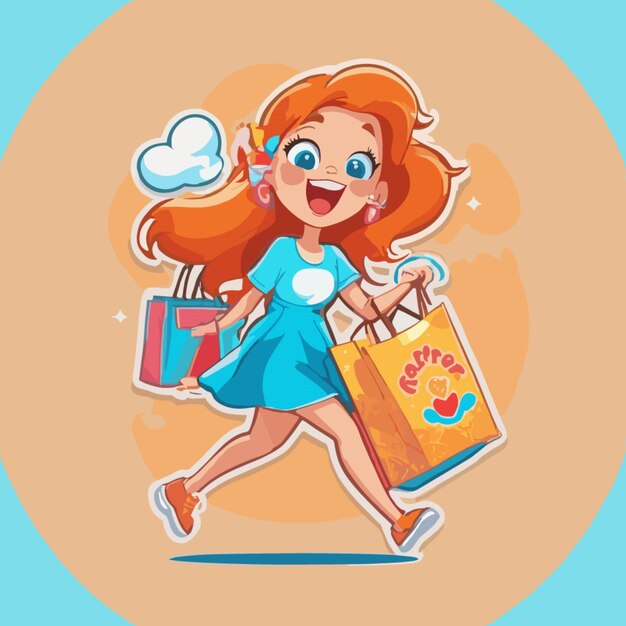 Vecteur vector de dessins animés de shopping