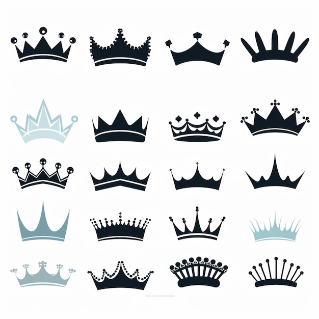 Vector De Dessins Animés De Silhouettes De Couronne