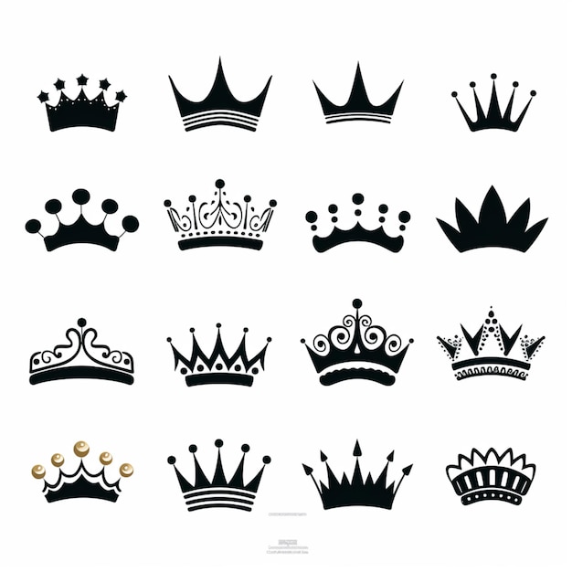 Vecteur vector de dessins animés de silhouettes de couronne