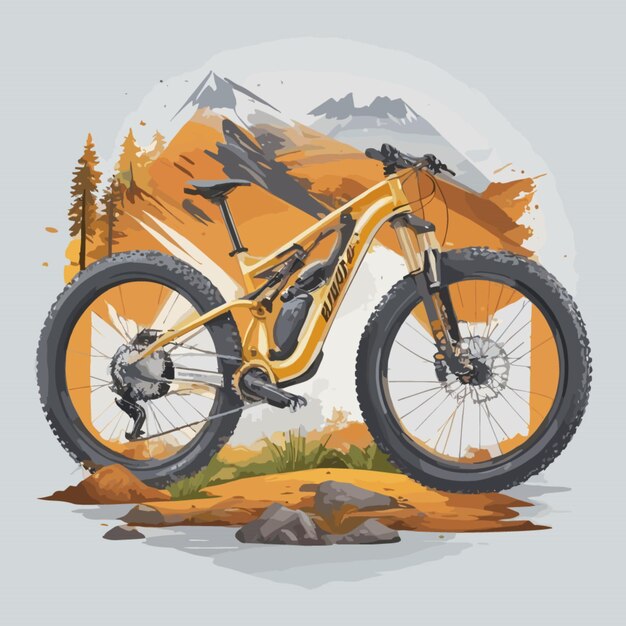 Vector de dessins animés de vélo de montagne