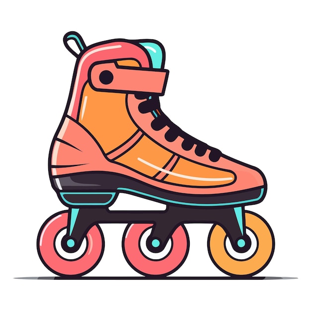 Vecteur vector détaillé de l'icône de patins à roulettes en ligne idéal pour les graphiques de fitness et de loisirs