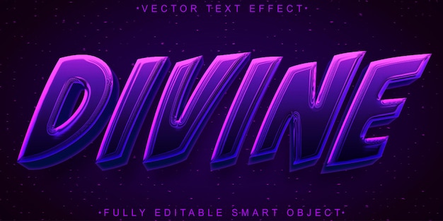 Vector divin pourpre Effet de texte d'objet intelligent entièrement modifiable