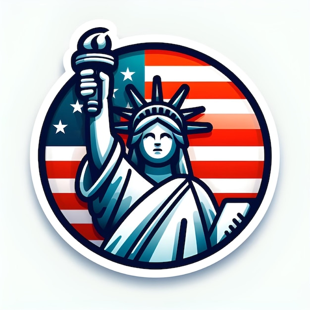Vector drapeau américain agitant isolé sur logo blanc
