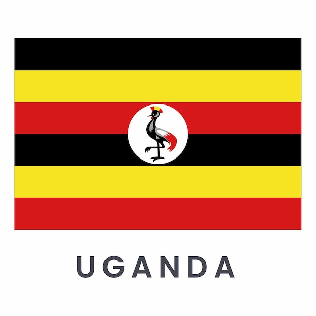 Vector Drapeau De L'ouganda Isolé Sur Fond Blanc