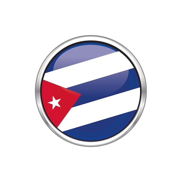 Vecteur vector du drapeau du bouton du cercle national de cuba