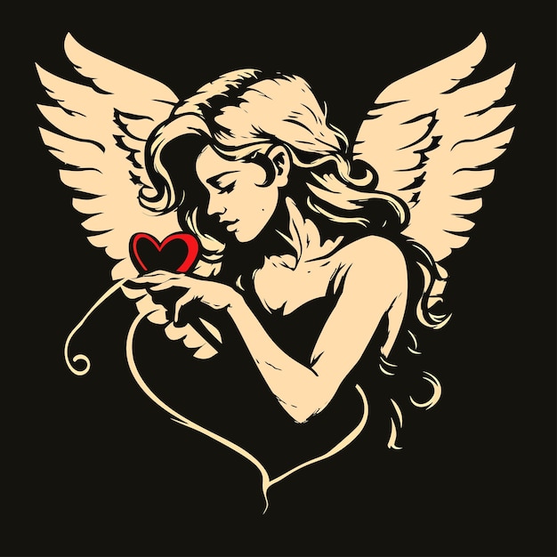 Vecteur vector du logo de l'ange cupidon