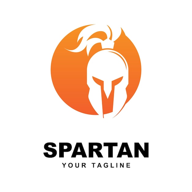 Vector du logo du casque spartiate avec modèle de slogan