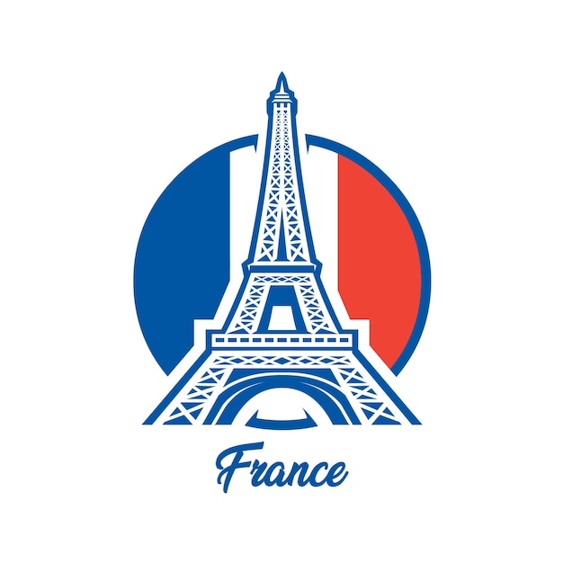 Vector du logo de la tour Eifield à Paris, en France, où se déroulent les Jeux olympiques de 2024