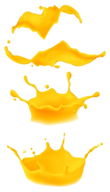 Vector d'éclaboussure de jus d'orange et de mangue Design EPS