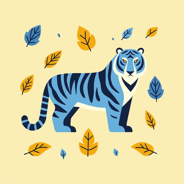 Vector éditable de tête de tigre propre et minimaliste