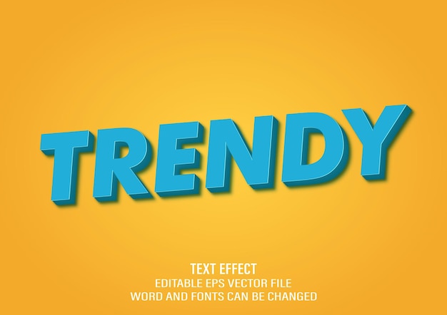 Vector d'effet de texte 3D modifiable modèle de style à la mode
