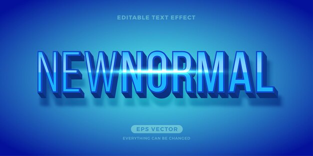 Vecteur vector d'effet de texte modifiable blue sky new normal