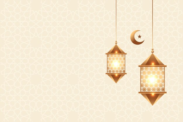 Vecteur vector élégant luxueux ramadan eid alfitr fond islamique carte de vœux décorative