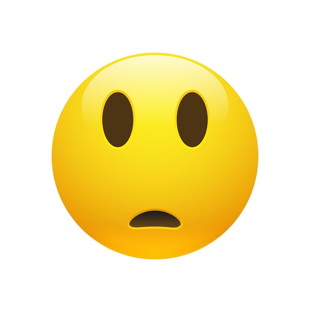 Vector Emoji jaune triste visage confus