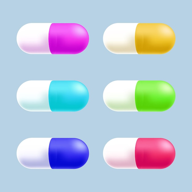 Vector un ensemble de capsules colorées