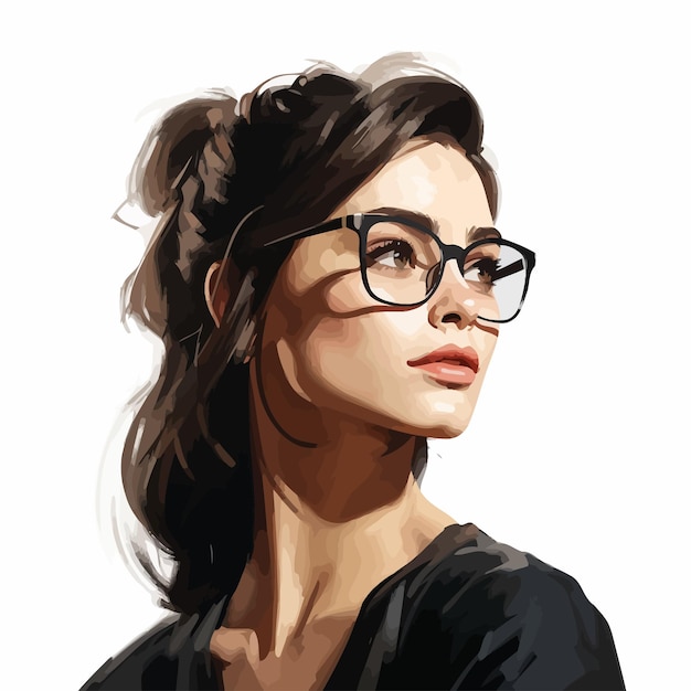 Vecteur vector de la femme qui porte des lunettes noires