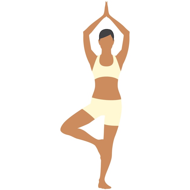 Vector Femme Yoga Exercice Icône Isolé Sur Blanc