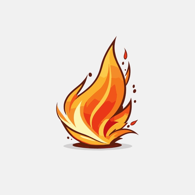 Vector De Feu Sur Fond Blanc