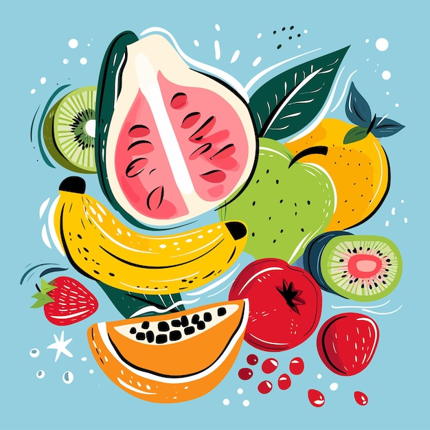 Vector De Fond De Fruits Juteux Frais