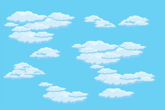 Vecteur vector de fond de scène de ciel nuageux conception de modèle d'illustration de nuage simple