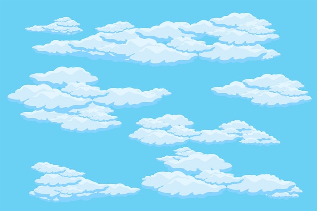 Vecteur vector de fond de scène de ciel nuageux conception de modèle d'illustration de nuage simple
