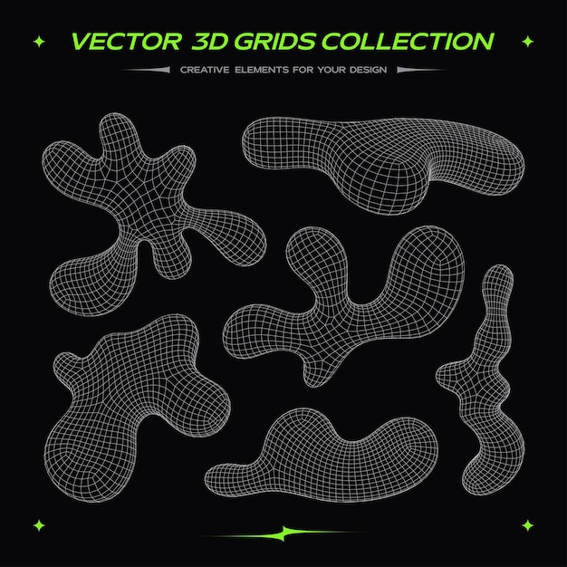 Vecteur vector formes liquides collection de charpente éléments de conception futuristes