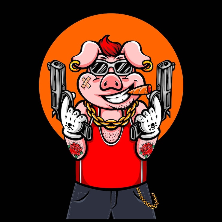 Vecteur vector de gangster avec une arme à feu