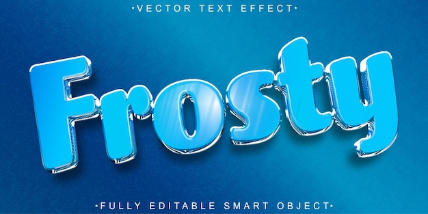 Vector glacé Effet de texte d'objet intelligent entièrement modifiable