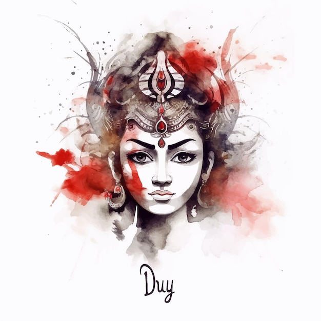 Vector Gratuit Fête Indienne Déesse Durga Visage Fête De Fête Carte D'arrière-plan