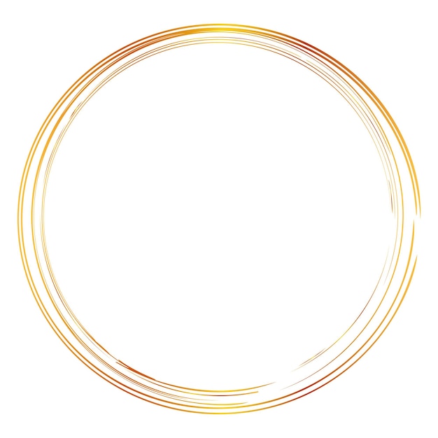 Vector Hand Draw Sketch Golden Circle Frame de Multiple Black thic marché pour votre élément de conception isolé sur le blanc