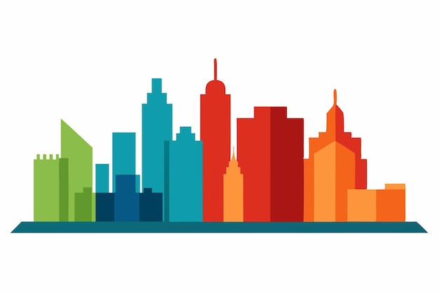 Vector d'horizon de la ville minimaliste sur fond blanc