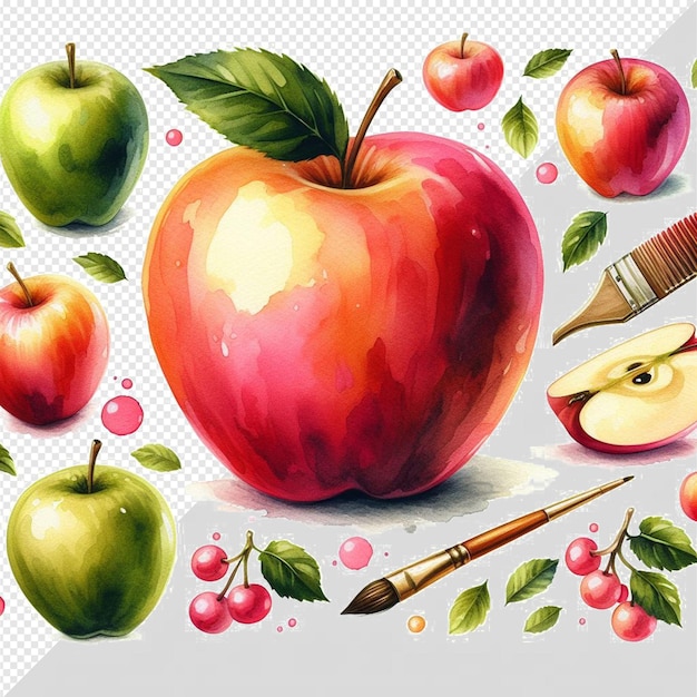 Vecteur vector hyperréaliste de couleurs rouges fraîches de fruits de pomme illustration de fond transparent isolé