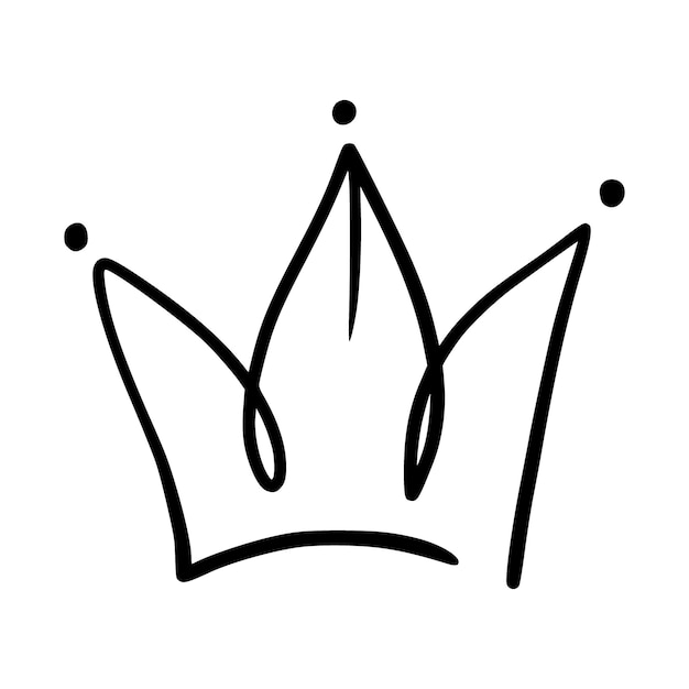 Vector d'icône de couronne Un signe de ligne mince Contour de couronne Signe isolé Contour Symbole Illustration Couronne