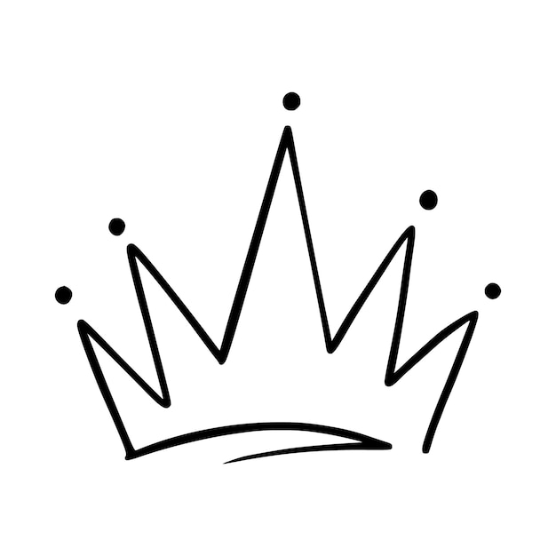 Vector d'icône de couronne Un signe de ligne mince Contour de couronne Signe isolé Contour Symbole Illustration Couronne