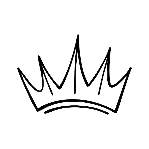 Vector d'icône de couronne Un signe de ligne mince Contour de couronne Signe isolé Contour Symbole Illustration Couronne