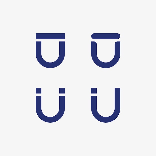 Vector d'icône d'entreprise et de conception de la lettre initiale U du logo