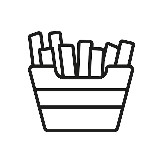 Vector d'icône de frites frites conception de base simple et moderne