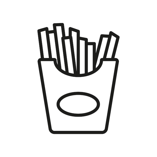 Vector d'icône de frites frites conception de base simple et moderne